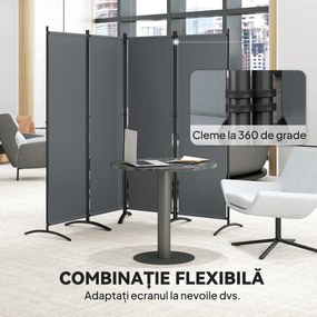 Outsunny Paravan Pliabil de Divizare Camera din 4 Panouri | Aosom Romania