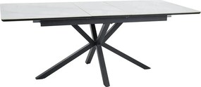 Masa extensibila pentru sufragerie LOGAN, alb/negru, 160/200x90x76 cm