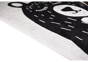 Covor pentru copii alb-negru lavabil 80x120 cm Bear Family v2 – Vitaus
