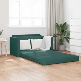 vidaXL Pat de canapea 2 în 1 Verde închis 124x71x78 cm Țesătură