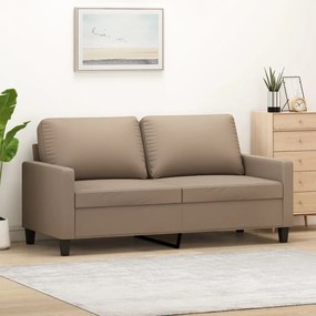 359141 vidaXL Canapea cu 2 locuri, cappuccino, 140 cm, piele ecologică