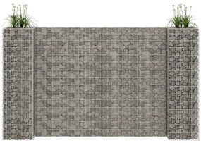 vidaXL Jardinieră gabion în formă de H, sârmă oțel, 260 x 40 x 150 cm