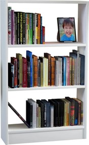 Biblioteca CELLA, alb, PAL melaminat, 60x20x100 cm