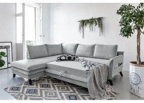 Colțar extensibil cu șezlong pe partea stângă Miuform Charming Charlie L, gri deschis