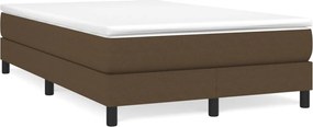 vidaXL Pat box spring cu saltea, maro închis, 120x200 cm, textil