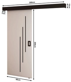 Zondo Uși culisante Bethany V (alb mat + negru mat). 1043495