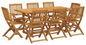 3321529 vidaXL Set mobilier de grădină 9 piese 180x90x75 cm, lemn masiv acacia