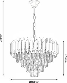 Brilagi - Lustră cu lanț ECLIPSE 7xE14/10W/230V, diametru 48 cm, argintie