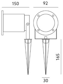 Corp de iluminat de exterior BLAKE 2 GU10/50W/230V IP65