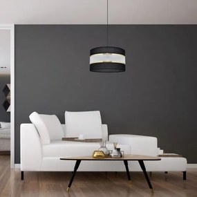 Lustră pe cablu HELEN 1xE27/15W/230V d. 35 cm neagră/aurie