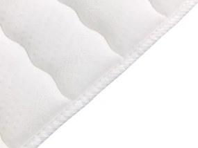 Pat matrimonial 140 cm Moritena (crem) (cu somieră și saltea) (cu sp. depozitare). 1104178