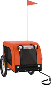 vidaXL Remorcă bicicletă animale companie portocaliu/negru oxford/fier