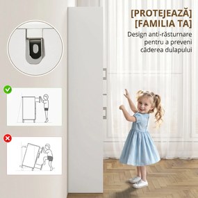 HOMCOM Bufet de Bucătărie cu 2 Corpuri, Sertar și Rafturi Reglabile Alb | Aosom Romania
