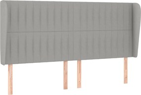 vidaXL Tăblie de pat cu aripioare gri deschis 183x23x118/128 cm textil