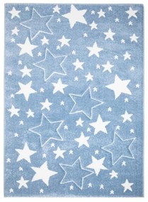 Covor albastru de calitate pentru copii, cu stele Lăţime: 120 cm | Lungime: 170 cm