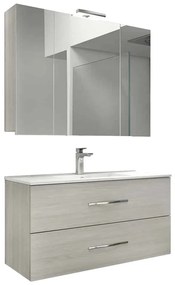 Set Mobilier Baie Suspendat Connor, Gri texturat, 80 cm