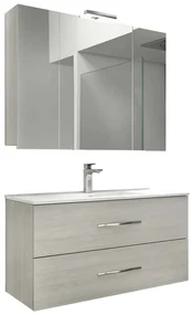 Set Mobilier Baie Suspendat Connor, Gri texturat, 80 cm