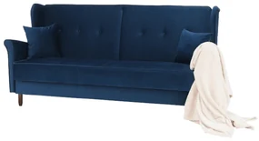 Canapea extensibilă, material textil albastru, COLUMBUS
