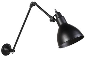 Lampă de perete industrială neagră reglabilă - Wye