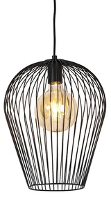 Lampă suspendată de design neagră - Wire Ario