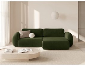 Colțar verde extensibil/cu spațiu de depozitare cu tapițerie din catifea Tonale – Cosmopolitan Design