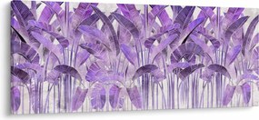Tablou - Frunze violet în tencuială (120x50 cm)