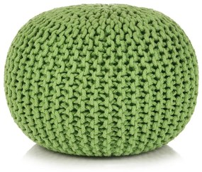 Puf tricotat manual, bumbac, 50 x 35 cm, verde Verde