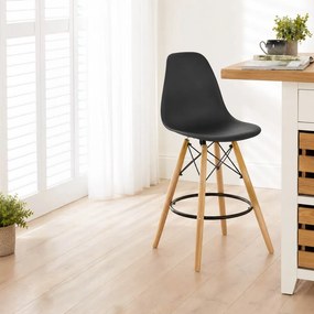 Scaun de bar negru ABS 139 – Stil scandinav, lemn masiv, confort maxim