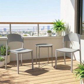 Outsunny Set 4 Scaune Grădină Outsunny, Stivuibile, Structură pp Potrivite pentru Toate Sezoanele | Aosom Romania