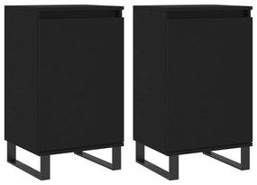 vidaXL Dulapuri, 2 buc., negru, 40x35x70 cm, lemn prelucrat