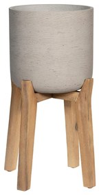 Jardinieră Charlie cu picioare înalte, gri antic, dimensiuni multiple - ghivece ceramice mărimea: L - v. 23 cm, ⌀ 23 cm / v. 51.5 cm, ⌀ 32 cm