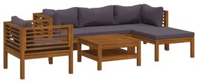 3086896 vidaXL Set mobilier grădină cu perne, 6 piese, lemn masiv acacia