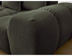 Colțar verde extensibil/cu spațiu de depozitare cu tapițerie din chenille (cu colț pe partea stângă/în formă de ”L”) Everest – Bobochic Paris