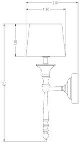 Lampă de perete Zuma Line RLB94875-1 CLOE 1xE27/60W/230V negru/crom lucios