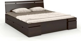 Pat lemn masiv TerraCraft Model 5 cu Sertar Pin Personalizabil - 200x200, Wenge