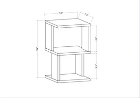 Noptiera Carter Antracit 29.6x29.6x49.4 cm