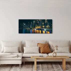 Tablou - Singapore noaptea (120x50 cm)