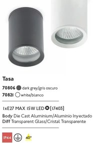 Plafonier exterior IP44 Tasa 70806