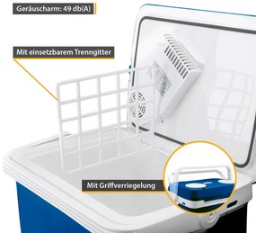 Geantă frigorifică electrică First Austria FA-5170-BU, 58W, 32 L, clasa E, separator intern, 12/220/240 V, albastru/alb