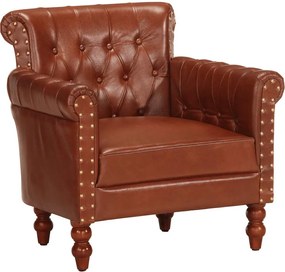 vidaXL Fotoliu, maro, piele naturală de capră