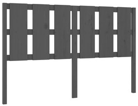 817997 vidaXL Tăblie de pat, gri, 155,5x4x100 cm, lemn masiv de pin
