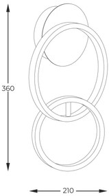 Aplică LED Zuma Line 20002W-GD RANDO LED/18W/230V 3000/4000/6000K