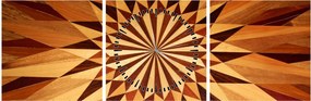 Tablou - Colaj din lemn (cu ceas) (90x30 cm)