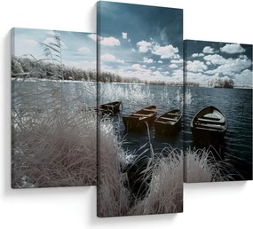 Tablou - Bărci de lemn pe lac (90x60 cm)