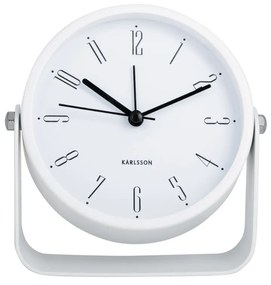 Karlsson  5989WH ceas cu alarmă design alb,diametru 12 cm