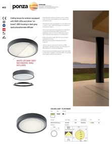 Redo 90155 - Plafonieră LED exterior PONZA 1xLED/16W/230V IP65
