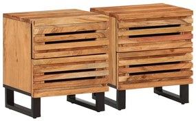 vidaXL Noptiere, 2 buc., 40x34x46 cm, lemn masiv de acacia