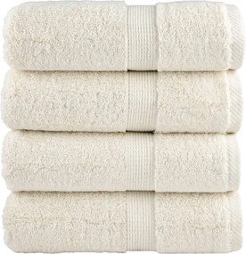 vidaXL Prosoape de baie premium SOLUND, 4 buc., crem, 30x30 cm, 600 g/m²