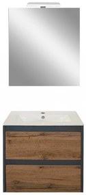 Mobilier complet de baie Porto Prime 60 în culoarea stejarului rustic antracit
