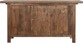 Bufet din lemn de ulm reciclat, natur, cu 4 uși și mânere cu inel din metal, aspect rustic, finisaj natural, 90 x 177 x 46 cm, „Étable”